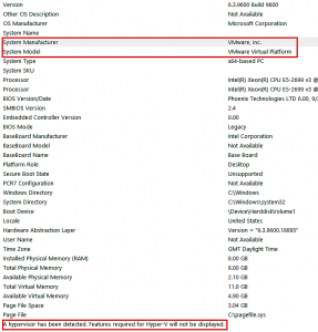 Virtual machine details