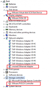 Virtual machine control panel